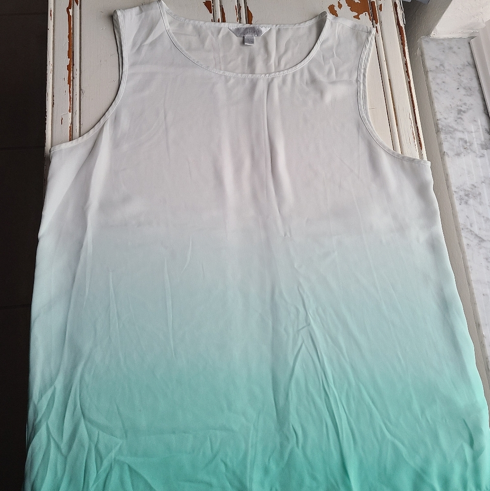 Charming Charlie Ombre Aqua Tank Top Large